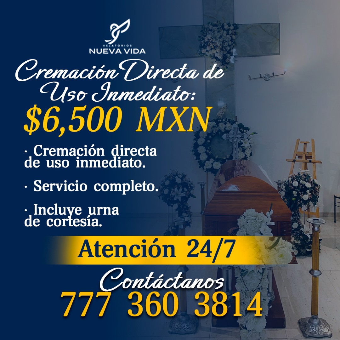 Cremación directa de uso inmediato Nueva Vida Velatorios